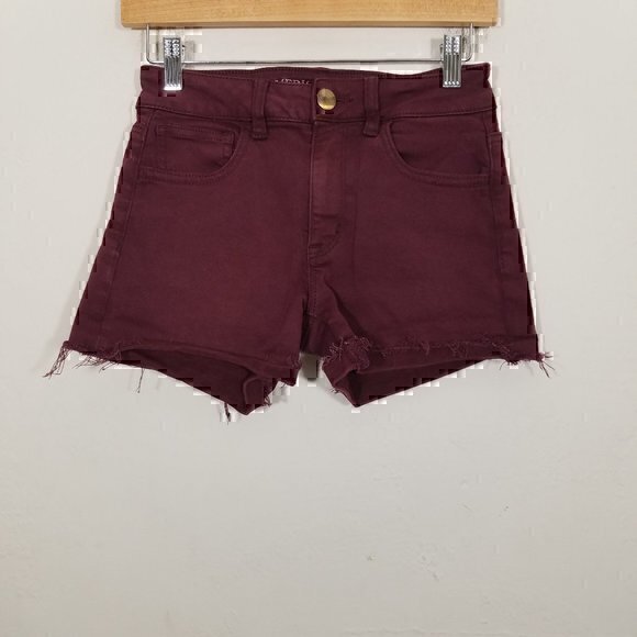 American Eagle Outfitters Pants - American Eagle Hi-Rise Shortie Super Stretch Shorts Red Size 0